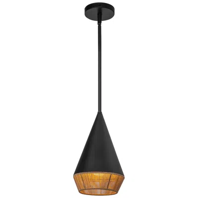 Kuzco Alora Mood Daphne E26 7-in Matte Black/brown Cotton Rope Pendant