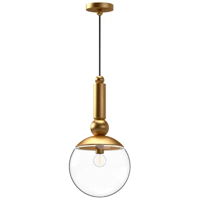 Kuzco Alora Mood Delilah E26 10-in Brushed Gold/clear Glass Pendant