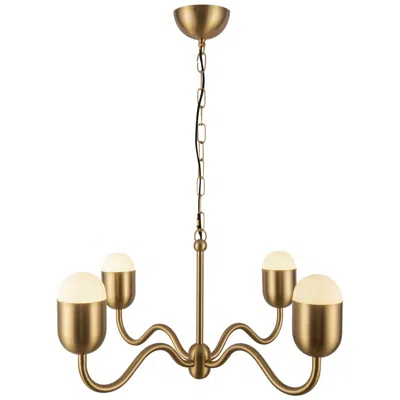 Kuzco Alora Mood Effie E12 27-in Brushed Gold/opal Glass Socket Chandelier