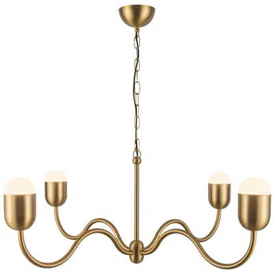 Kuzco Alora Mood Effie E12 39-in Brushed Gold/opal Glass Socket Chandelier