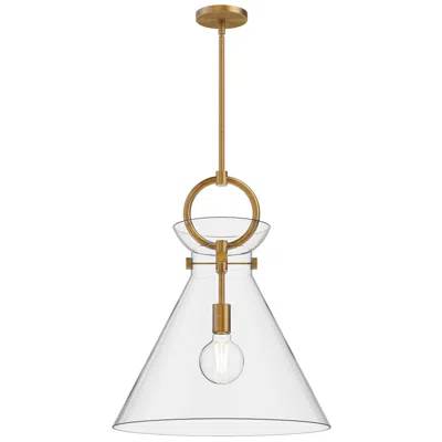 Kuzco Alora Mood Emerson E26 18-in Aged Gold/clear Pendant