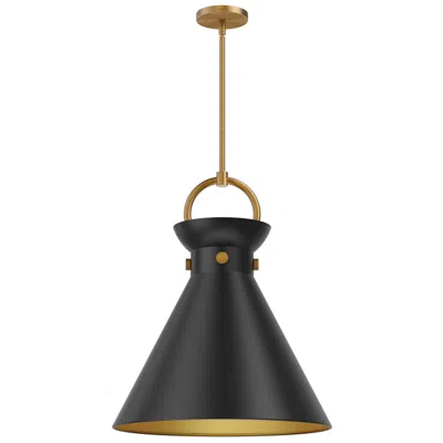 Kuzco Alora Mood Emerson E26 18-in Aged Gold/matte Black Pendant