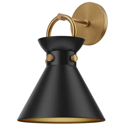 Kuzco Alora Mood Emerson E26 9-in Aged Gold/matte Black Wall Vanity