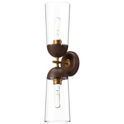 Kuzco Alora Mood Emil E26 5-in Aged Gold/walnut Wall Vanity