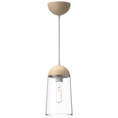 Kuzco Alora Mood Emil E26 6-in White/white Oak Pendant