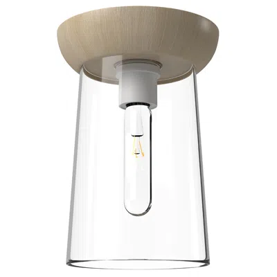 Kuzco Alora Mood Emil E26 7-in White/white Oak Flush Mount