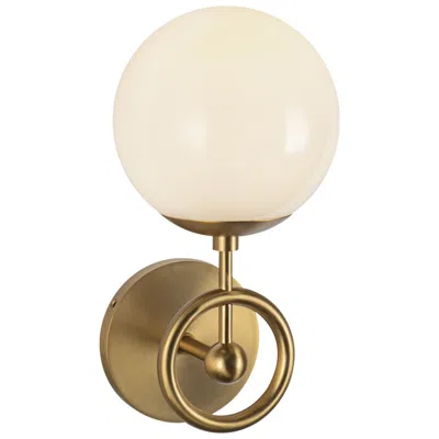 Kuzco Alora Mood Fiore E12 6-in Brushed Gold/glossy Opal Glass Wall Vanity