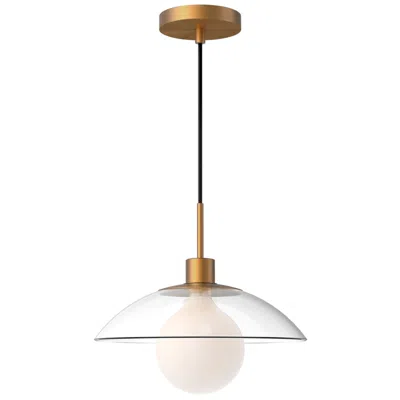 Kuzco Alora Mood Francesca E26 12-in Aged Gold/clear Glass Pendant