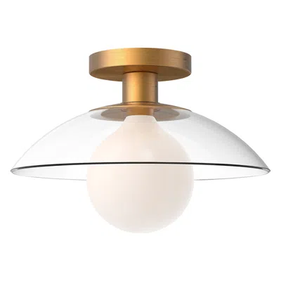 Kuzco Alora Mood Francesca E26 12-in Aged Gold/clear Glass Semi-flush Mount