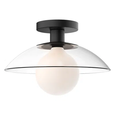 Kuzco Alora Mood Francesca E26 12-in Clear Glass/matte Black Semi-flush Mount