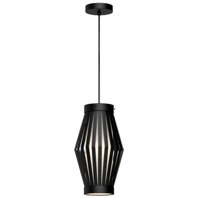 Kuzco Alora Mood Hana E26 9-in Matte Black/opal Matte Glass Pendant