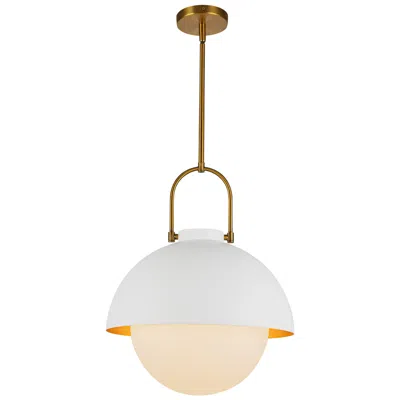 Kuzco Alora Mood Harper E26 16-in White/opal Glass Pendant In Gold