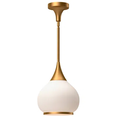 Kuzco Alora Mood Hazel E26 10-in Aged Gold/opal Matte Glass Pendant