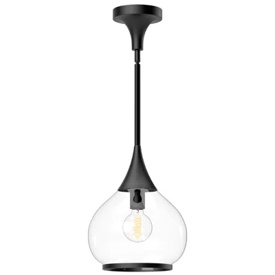 Kuzco Alora Mood Hazel E26 10-in Clear Glass/matte Black Pendant