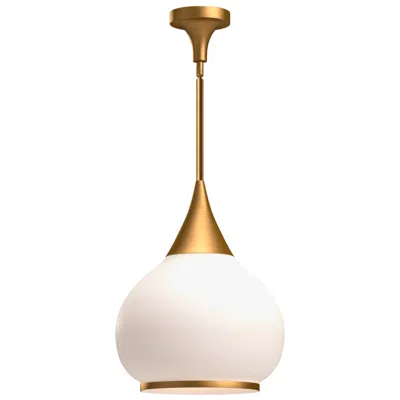 Kuzco Alora Mood Hazel E26 14-in Aged Gold/opal Matte Glass Pendant