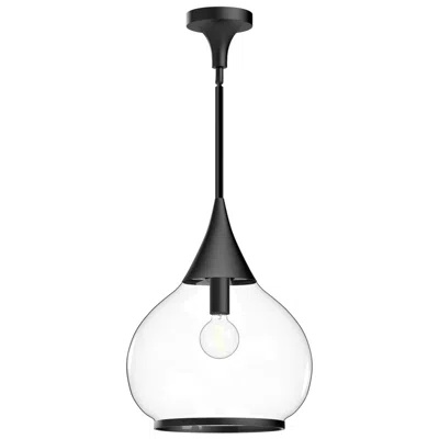 Kuzco Alora Mood Hazel E26 14-in Clear Glass/matte Black Pendant