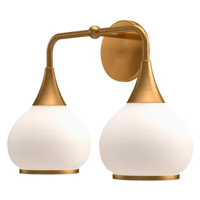 Kuzco Alora Mood Hazel E26 17-in Aged Gold/opal Matte Glass Vanity Light