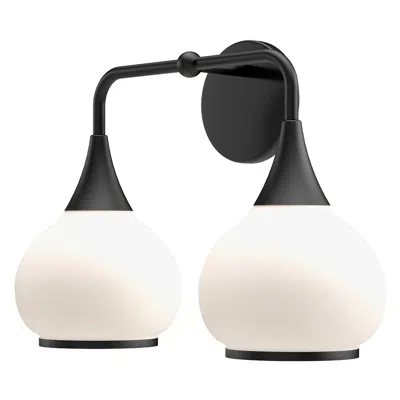 Kuzco Alora Mood Hazel E26 17-in Matte Black/opal Matte Glass Vanity Light