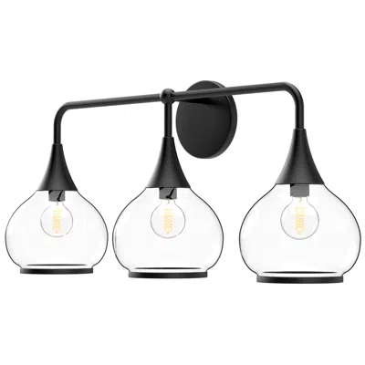 Kuzco Alora Mood Hazel E26 26-in Clear Glass/matte Black Vanity Light