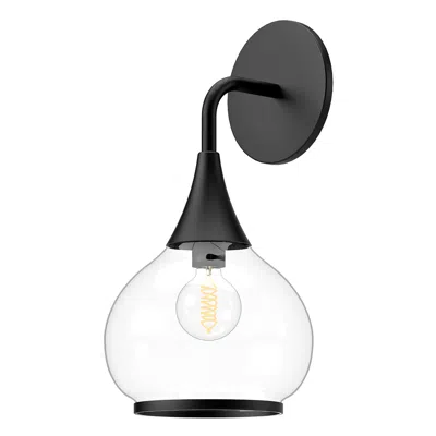 Kuzco Alora Mood Hazel E26 6-in Clear Glass/matte Black Wall Vanity