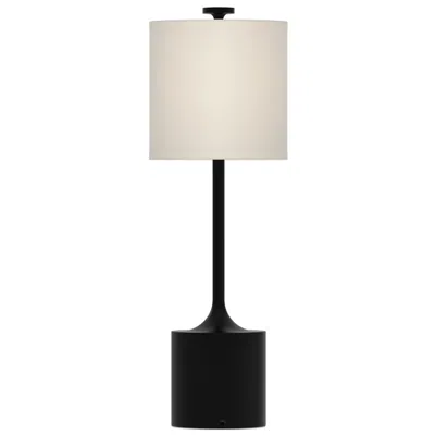 Kuzco Alora Mood Issa 26 1/2" High Matte Black Ivory Linen Table Lamp