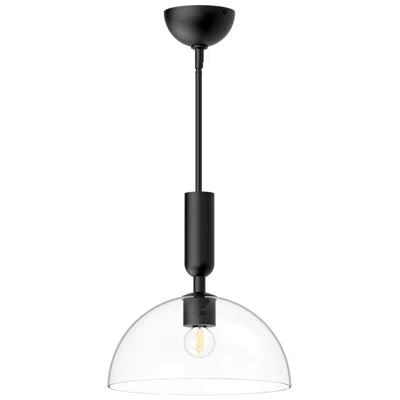 Kuzco Alora Mood Jude E26 12-in Clear Glass/matte Black Pendant