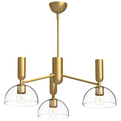 Kuzco Alora Mood Jude E26 38-in Brushed Gold/clear Glass 3 Lights Chandeliers