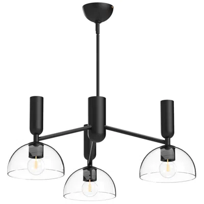 Kuzco Alora Mood Jude E26 38-in Clear Glass/matte Black 3 Lights Chandeliers