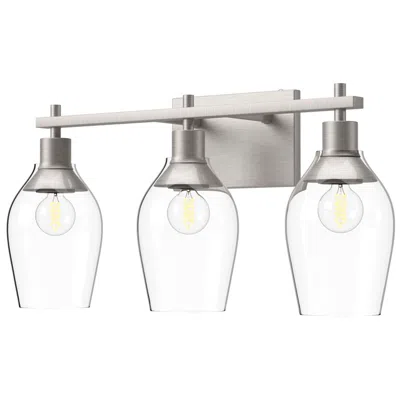 Kuzco Alora Mood Kingsley E26 22-in Brushed Nickel/clear Glass Vanity Light