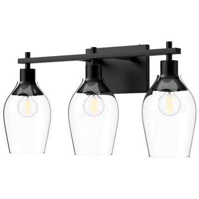 Kuzco Alora Mood Kingsley E26 22-in Clear Glass/matte Black Vanity Light