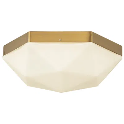 Kuzco Alora Mood Krysta E12 12-in Brushed Gold/opal Glass Flush Mount