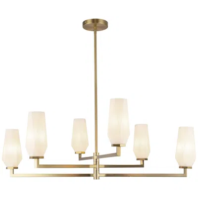 Kuzco Alora Mood Krysta E12 35-in Brushed Gold/opal Glass Chandelier