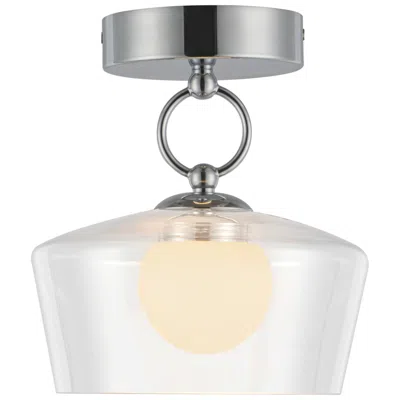 Kuzco Alora Mood Leota Led 8-in Chrome/clear Glass Semi-flush Mount