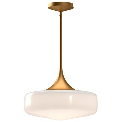 Kuzco Alora Mood Lincoln E26 14-in Aged Gold/glossy Opal Glass Pendant