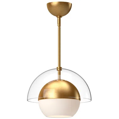 Kuzco Alora Mood Lucy E26 12-in Brushed Gold/opal Matte Glass Pendant
