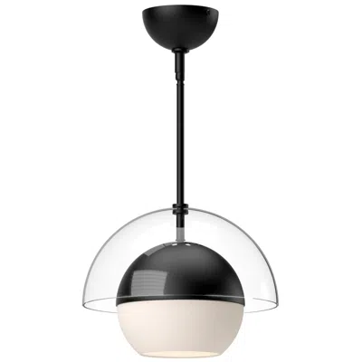 Kuzco Alora Mood Lucy E26 12-in Matte Black/opal Matte Glass Pendant