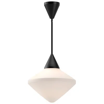 Kuzco Alora Mood Nora E26 14-in Matte Black/opal Matte Glass Pendant