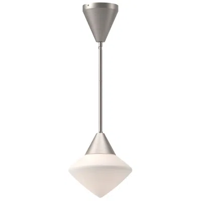 Kuzco Alora Mood Nora E26 8-in Brushed Nickel/opal Matte Glass Pendant