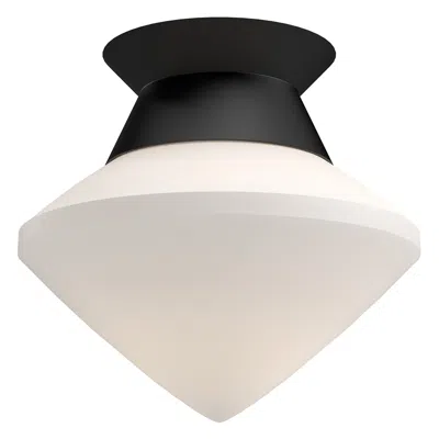 Kuzco Alora Mood Nora E26 8-in Matte Black/opal Matte Glass Flush Mount