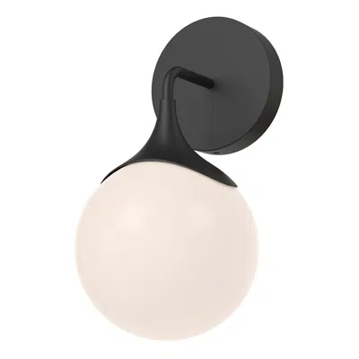 Kuzco Alora Mood Nouveau E26 12-in Matte Black/opal Matte Glass Wall Vanity