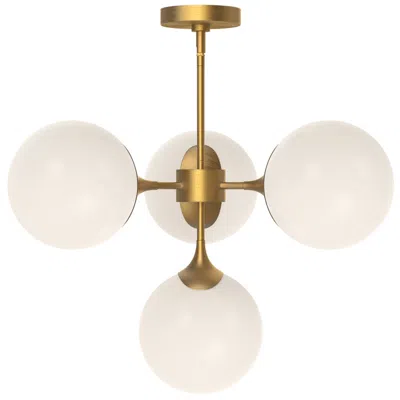Kuzco Alora Mood Nouveau E26 26-in Gold/opal Matte Glass 4 Lights Chandeliers