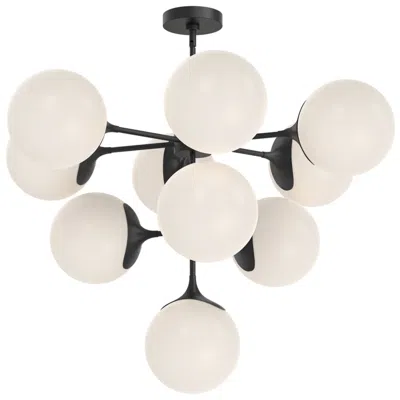 Kuzco Alora Mood Nouveau E26 35-in Black/opal Matte Glass 10 Lights Chandeliers