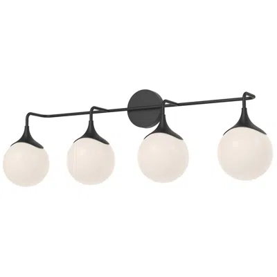 Kuzco Alora Mood Nouveau E26 35-in Matte Black/opal Matte Glass Vanity Light