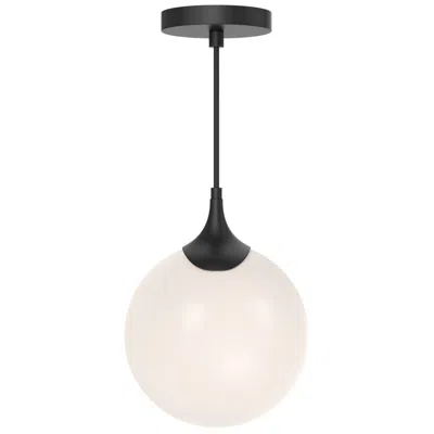 Kuzco Alora Mood Nouveau E26 8-in Matte Black/opal Matte Glass Pendant