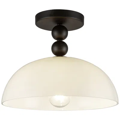 Kuzco Alora Mood Paisley E26 12-in Black/glass Semi-flush Mount