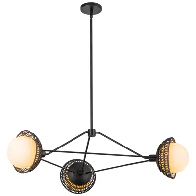 Kuzco Alora Mood Perth E12 40-in Matte Black/opal Glass Chandelier