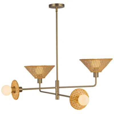 Kuzco Alora Mood Piper E26 38-in Brushed Gold Socket Chandelier