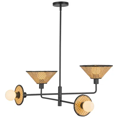 Kuzco Alora Mood Piper E26 38-in Matte Black Socket Chandelier
