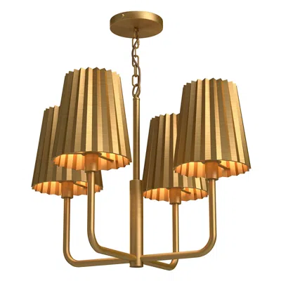 Kuzco Alora Mood Plisse E26 23-in Aged Gold 4 Lights Chandeliers