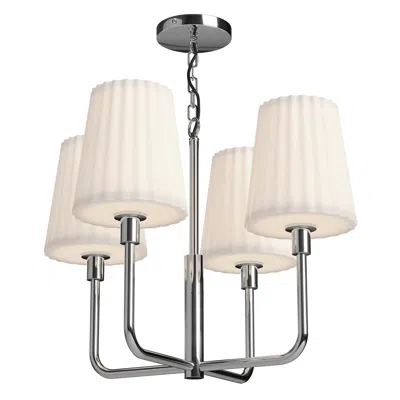 Kuzco Alora Mood Plisse E26 23-in Chrome/opal Matte Glass 4 Lights Chandeliers